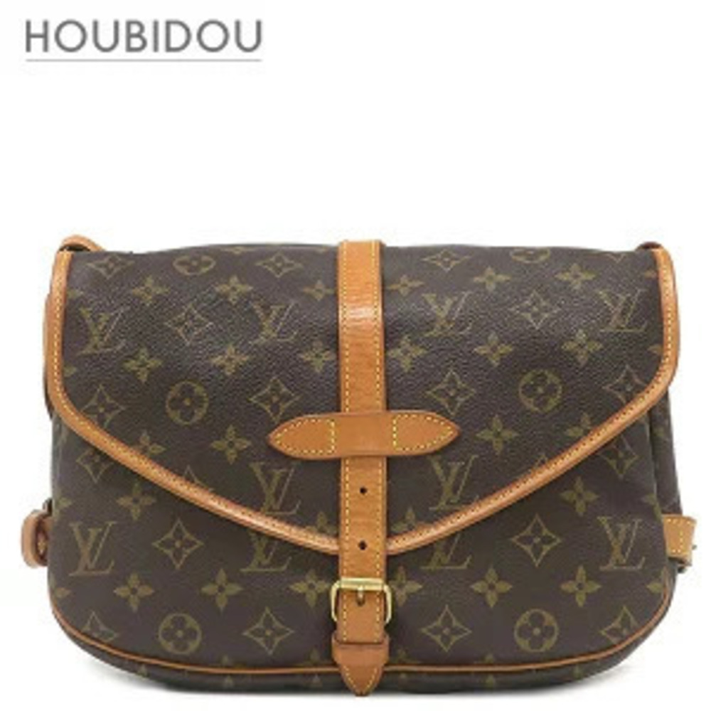 Louis Vuitton Saumur Shoulder Bag Monogram Canvas Crossbody Double Face